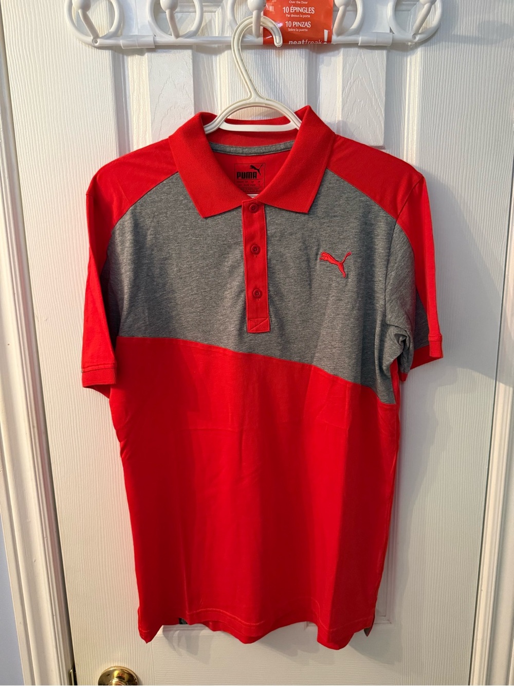 Puma Red and Gray Colorblock Men’s Polo